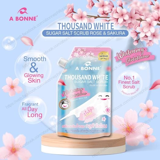 A Bonne' Thousand White Sugar Salt Scrub Rose & Sakura 350g