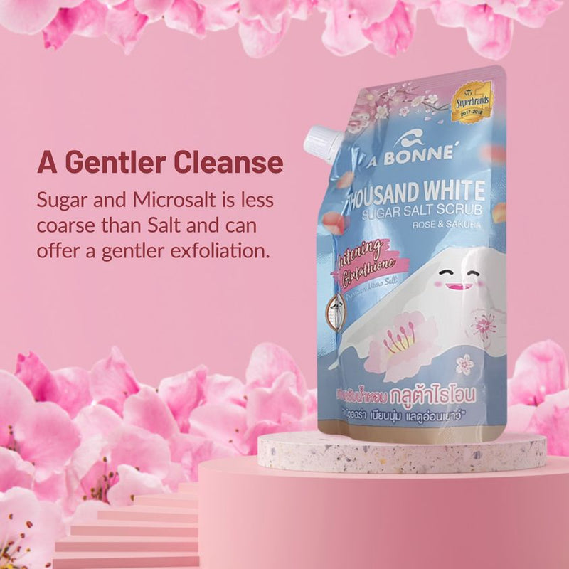 A Bonne' Thousand White Sugar Salt Scrub Rose & Sakura 350g