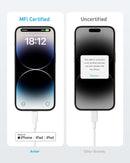 Anker USB C to Lightning Cable(3FT,White), MFi Certified for iPhone 14 Series, and More(Charger Not Included)