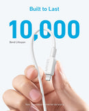 Anker USB C to Lightning Cable(3FT,White), MFi Certified for iPhone 14 Series, and More(Charger Not Included)