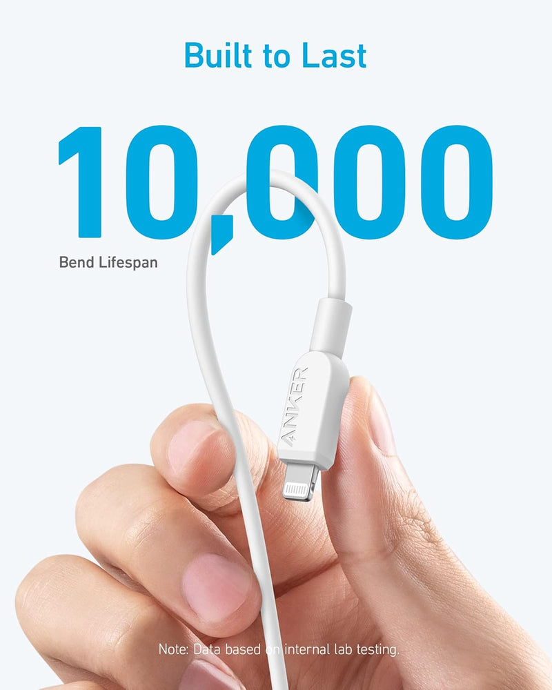 Anker USB C to Lightning Cable(3FT,White), MFi Certified for iPhone 14 Series, and More(Charger Not Included)
