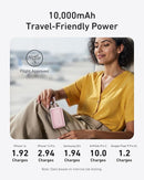 ANKER Portable Charger, 10,000mAh 30W Power Bank, USB-C in and Out Fast Charging Battery Pack, Travel Essential Phone Power Bank, for iPhone 16/15, iPad, MacBook, Galaxy, Google, and More (Black)