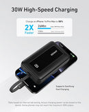 ANKER Zolo Power Bank, 20,000mAh 30W High-Speed Portable Charger with Built-in C Cable, USB-C&A, Battery Pack for iPhone 16/15/15 Pro/15 Pro Max/15 Plus, MacBook, Galaxy, and More