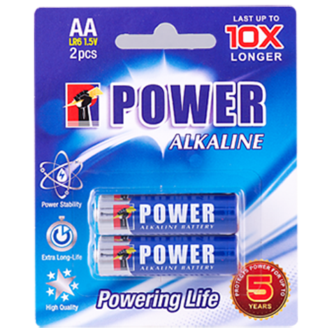 Power Alkaline AA-BP2-Card (1 x 2Pcs)