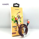 Kanote X Aluminium  Alloy Red Nylon Jacket USB-A To Lightning (12W)