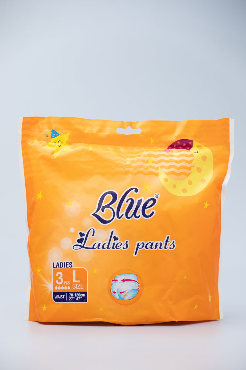 Blue Ladies Pants L Size_3 Pcs