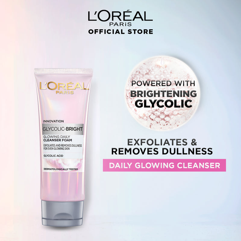 LOREAL GLYCOLIC BRIGHT GlOWING DAILY CLEANSER FOAM 100ML