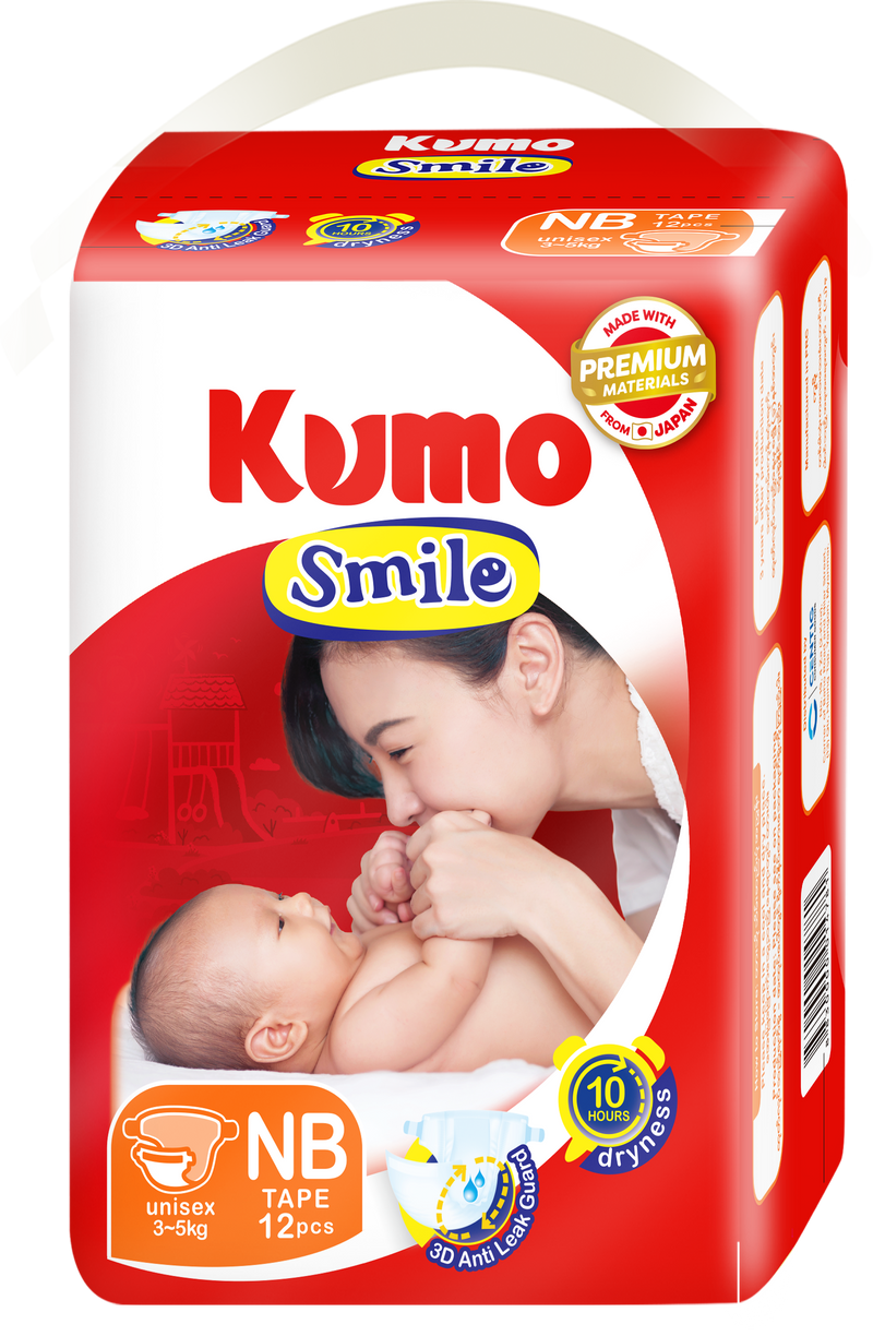 KUMO Smile (NB) Tape* 12pcs-Buy 4 Pack Get 1 Kumo Water Bottle