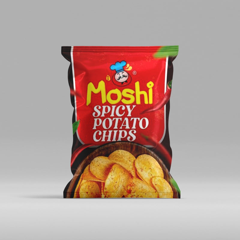 Moshi Potato Chips Spicy 38g *10Pcs