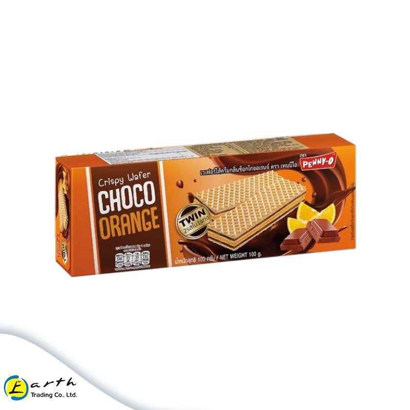 Penny-O Crispy Wafer (100g) Choco Orange ချောကလက်ဝေဖာ  လိမ္မော်အရသာ