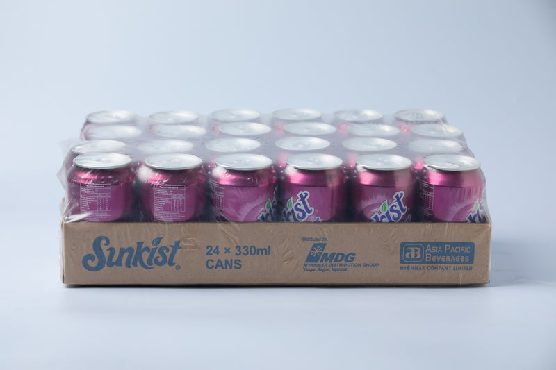 Sunkist Grape Carbonated Soft Drink Can 330ml