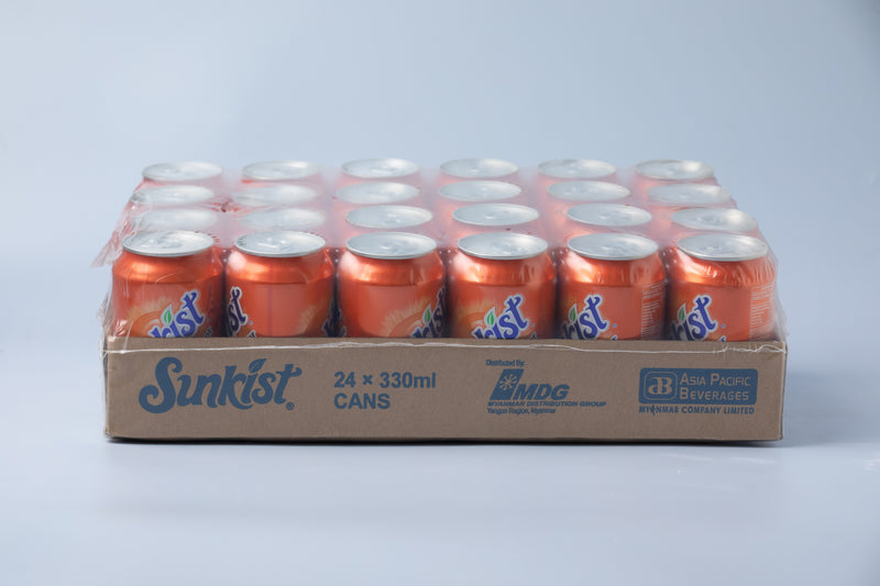 Sunkist Orange Carbonated Soft Drink Can 330ML