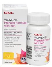 GNC Women's Prenatal Formula  with Iron  30 Caplets