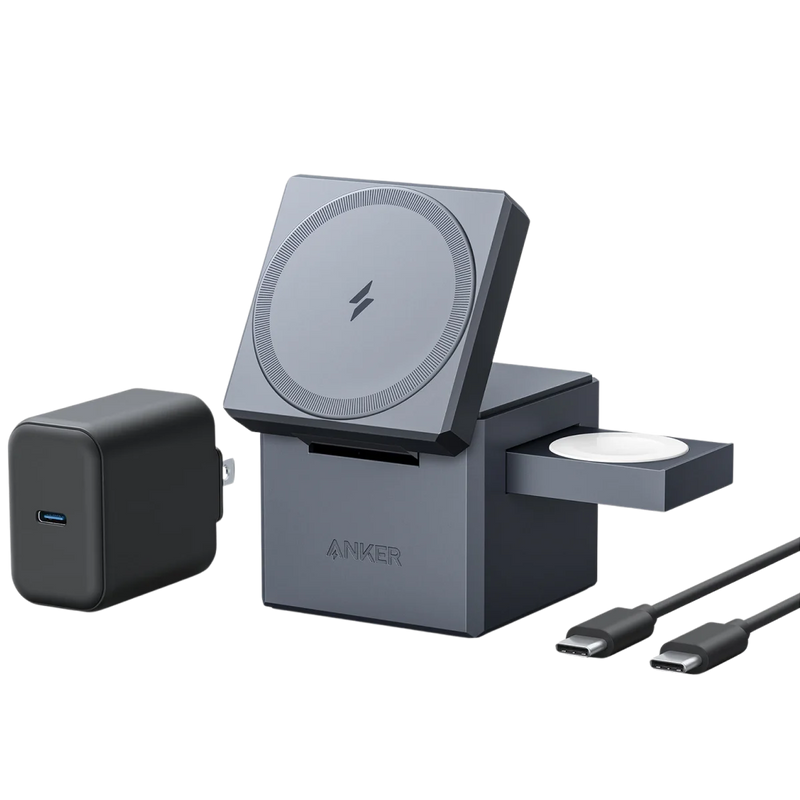 Anker MagSafe Charger Stand,Anker 3-in-1 Cube with Anker MagGo 3-in-1 Wireless Charging Station