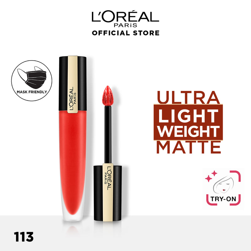 LOREAL ROUGE SIGNATURE MATTE INK LIQUID LIPSTICK  7 ML, No.113- 35% Off