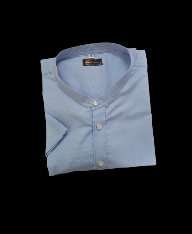 SD COLLECTION (Men's Four-Button stand coller Shirt  short seelve)