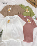 GI-ANT Women Round Neck with Button (Sand)