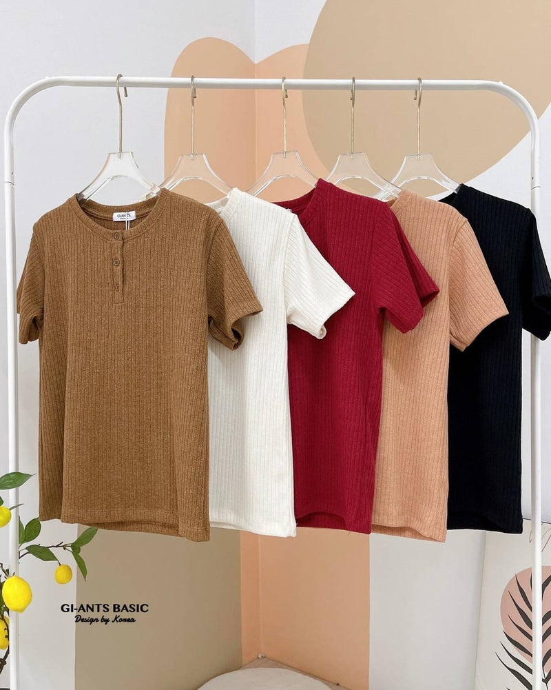 GI-ANT Women Round Neck with Button (Tan Color)