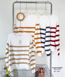 GI-ANT Striped Rib Knit Jumper (Merlot Red)