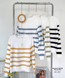 GI-ANT Striped Rib Knit Jumper (Frog Green)