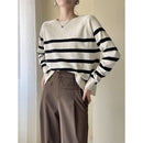 GI-ANT Striped Rib Knit Jumper (Navy Blue)