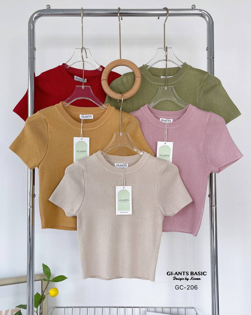 GI-ANT Basic Crop Top Knit (Fern Green)