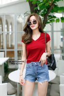 GI-ANT Basic Women Top V Neck (Red)