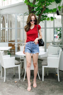 GI-ANT Basic Women Top V Neck (Red)