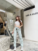ATOM Jean High Waist, Straight Leg (Mint)