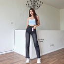 Chuu 5Kg Jean High Waist, Straight Leg (Faded Black)