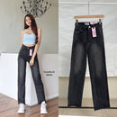 Chuu 5Kg Jean High Waist, Straight Leg (Faded Black)