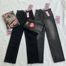 Chuu 5Kg Jean High Waist, Straight Leg (Faded Black)