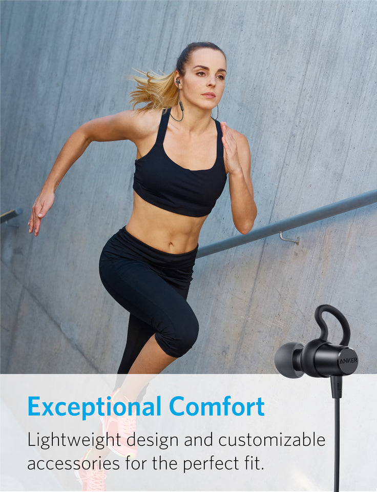 Anker Soundbuds Surge,Bluetooth4.1,Water Resistant Nano Coating(Lightweight/Sports/Running Workout Headset with Magnetic Connector and Carry Pouch)