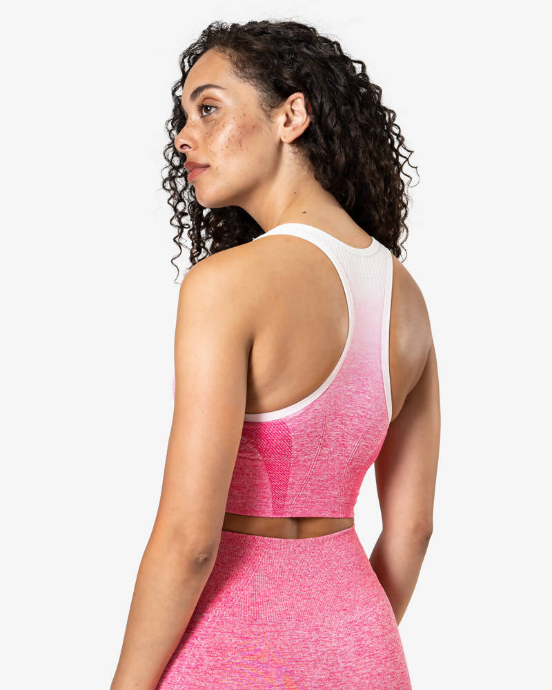 Sweet As Sugar Seamless Ribbed Sports Bra-Cotton Candy