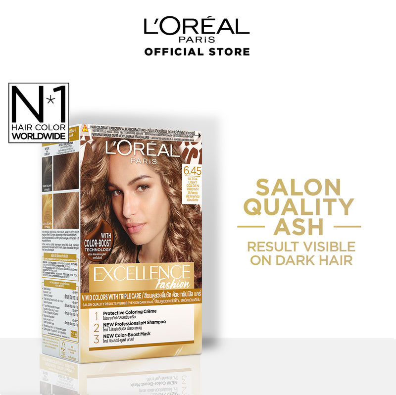 LOREAL EXCELLENCE FASHION HAIR COLOR 6.45 ULTRA LIGHT BROWN 172ML
