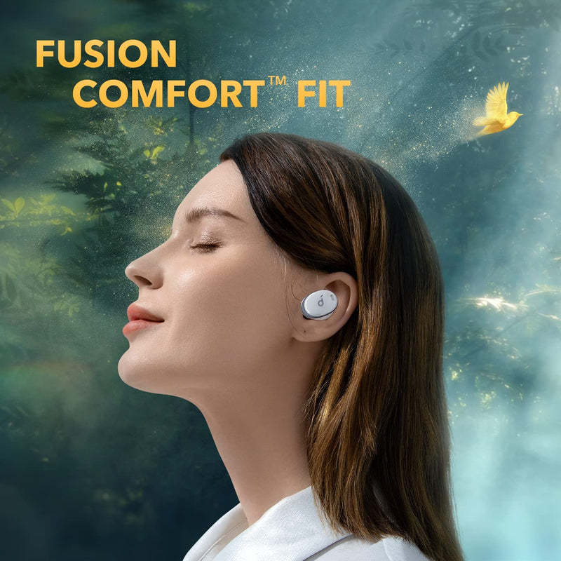 Soundcore Liberty 3 Pro Noise Cancelling Earbuds White,ACAA 2.0,HearID ANC,Fusion Comfort,Hi-Res Audio Wireless,6 Mics for Calls,32H Playtime