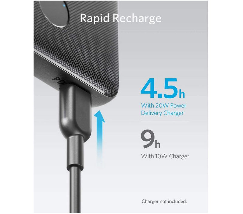 Anker Power Bank, USB-C Portable Charger 10000mAh with 20W Power Delivery, PowerCore Slim 10000 PD (Charger Not Included)