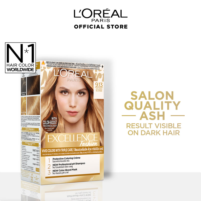 LOREAL EXCELLENCE FASHION HAIR COLOR 9.13 GOLDEN BEIGE BROWN 172ML