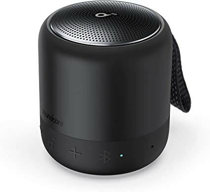 Anker Soundcore Mini 3 Black Bluetooth Speaker, BassUp and PartyCast Technology, USB-C, Waterproof IPX7, and Customizable EQ