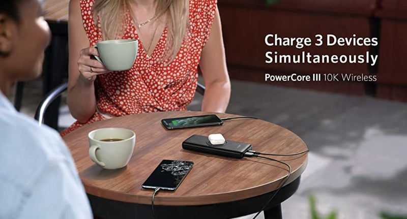 Anker Wireless Power Bank 10,000mAh, PowerCore III 10K Wireless Portable Charger with Qi-Certified 10W Wireless Charging and 18W USB-C Quick Charge