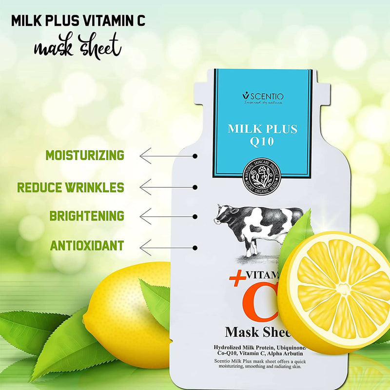 Scentio Milk Plus Q10 Vitamin C Mask Sheet