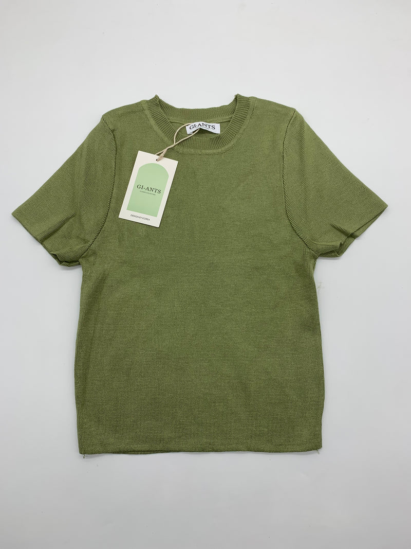 GI-ANT Basic Crop Top Knit (Fern Green)