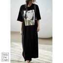 Buth's Fashion Tee Dress Lady Printed Black