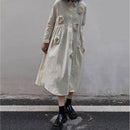 Buth's Fashion Wide dress woven in a viscose blend with collar