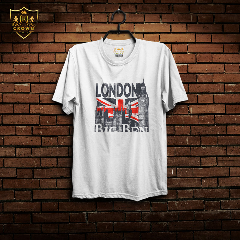 Crown T-Shirt London (Black -White Colour)-