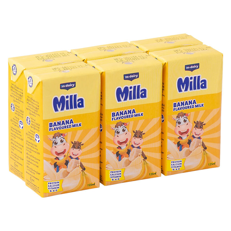 Milla Banana Flavoured Milk 125ml*6 pcs