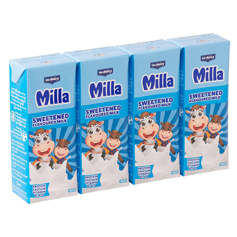 Milla Sweetened Flavoured Milk 180ml*4pcs-buy 3 Pkt Save 800Ks