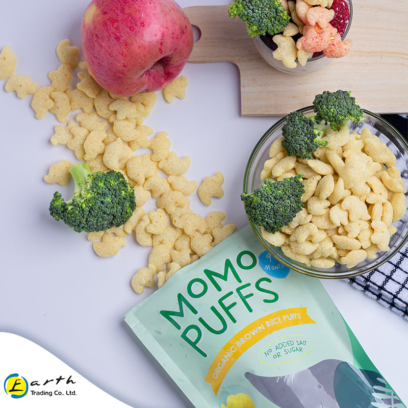 Momo Puff Organic Brown Rice Puffs (Apple & Broccoli Puff)-Buy Any 2 Pcs Save 600Ks