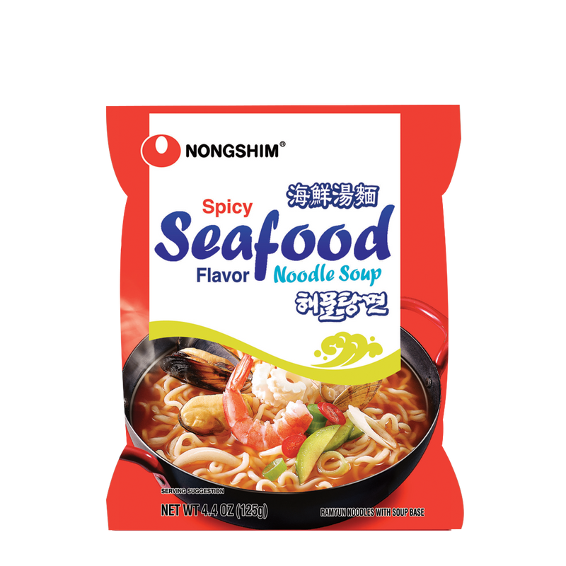 NONG SHIM Seafood Ramyun Spicy Noodle 125g*3 Pcs (Buy 3 Pcs save 1500Ks)