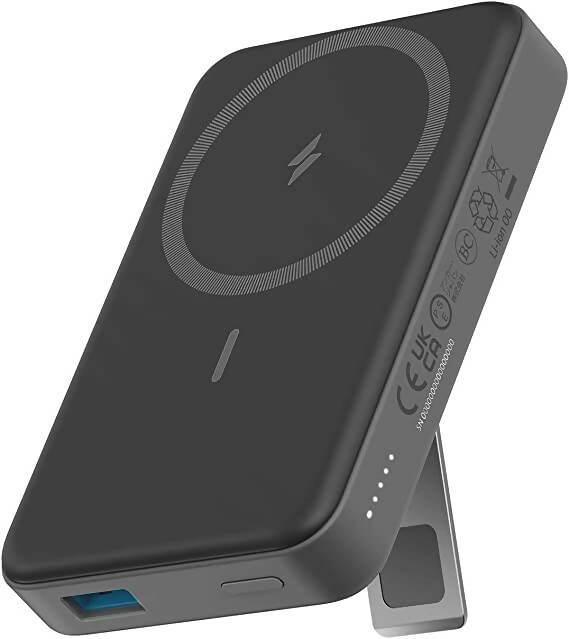 Anker 633 Magnetic Battery (MagGo), 10,000mAh Foldable Wireless Portable Charger, 20W USB-C Power Delivery for iPhone 14/14 Pro / 14 Pro Max, iPhone 13/12 Series. (Black)